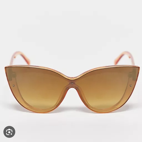 AJ Morgan Cat Eye Rimless Sunglasses in Mirrored Gold | ASOS - Picture 2 of 4